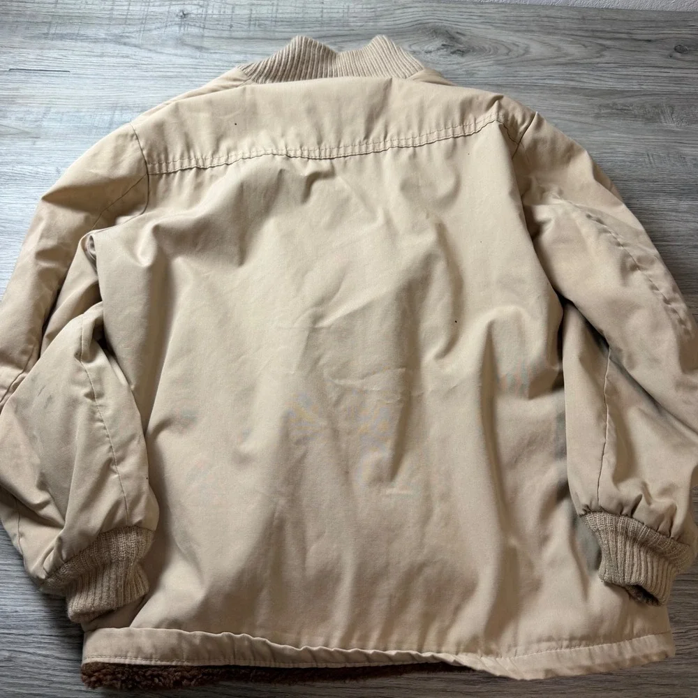 Sears Bomber Jacket Mens XL 1960s Vintage Sherpa Lined Scovill Zip Workwear 170